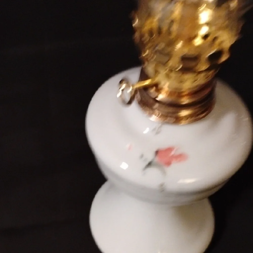 Vintage White and Gold Porcelain Lantern